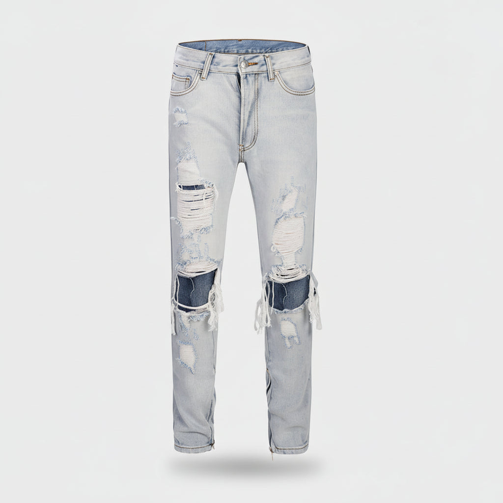 
Jean homme légèrement allongé style tendance