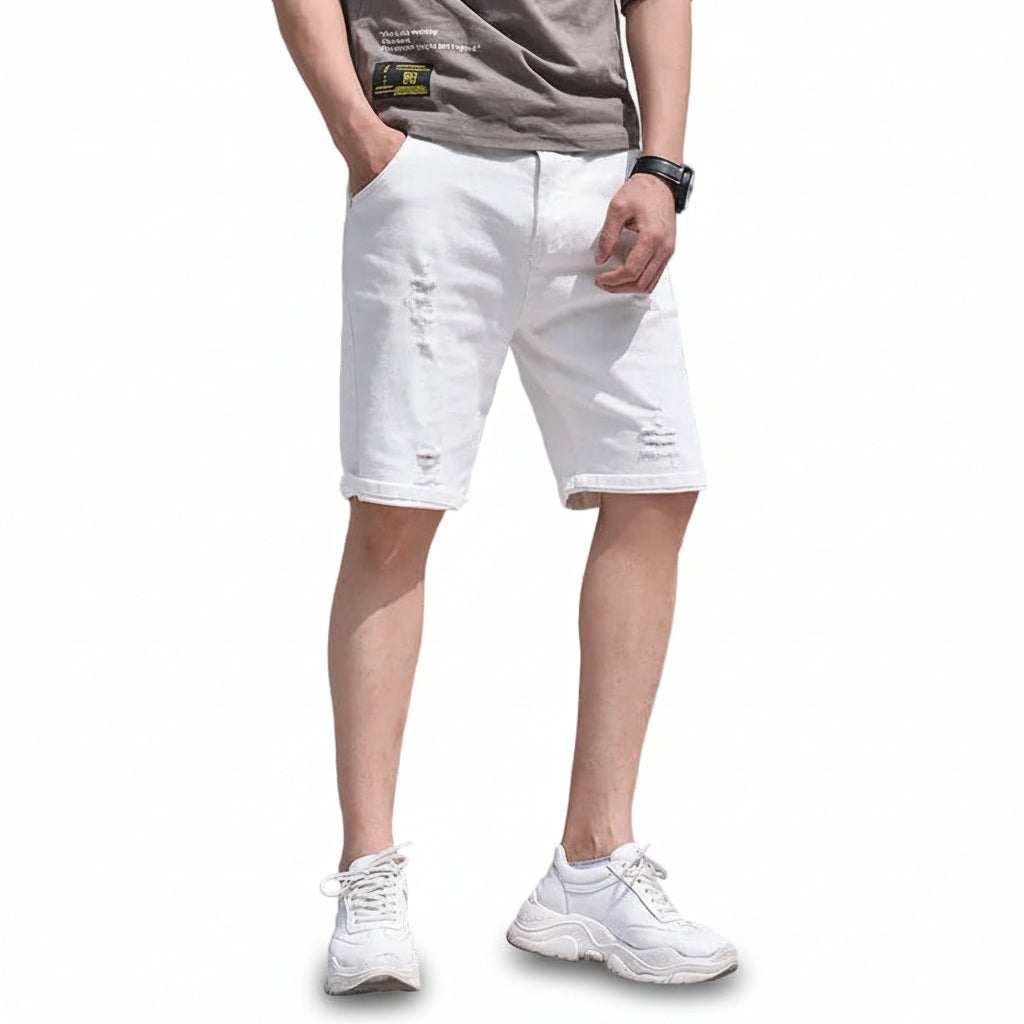 
Short homme denim style coréen ample