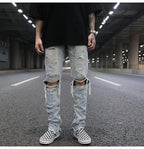 
Jean homme déchiré style oversized bleu clair