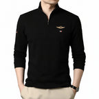 T-shirt homme col montant manches longues coton